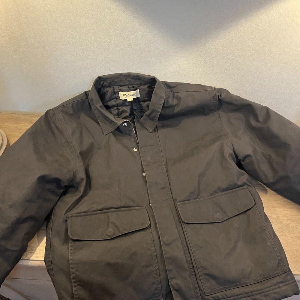 Madewell Waxed Cotton Jacket, Grey, Size Small